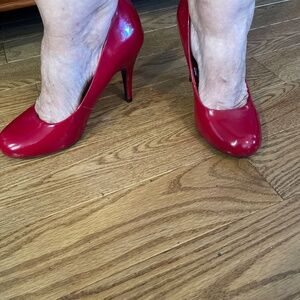 Red Patent Leather Spike Heel Shoes